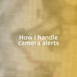 How I handle camera alerts