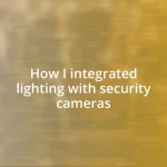 How I integrated lighting with security cameras