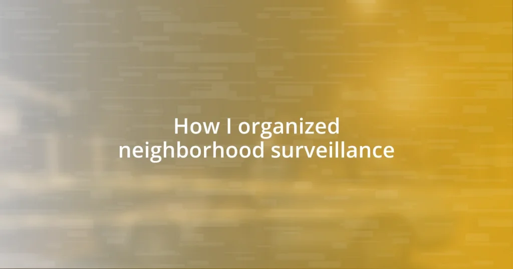 How I organized neighborhood surveillance