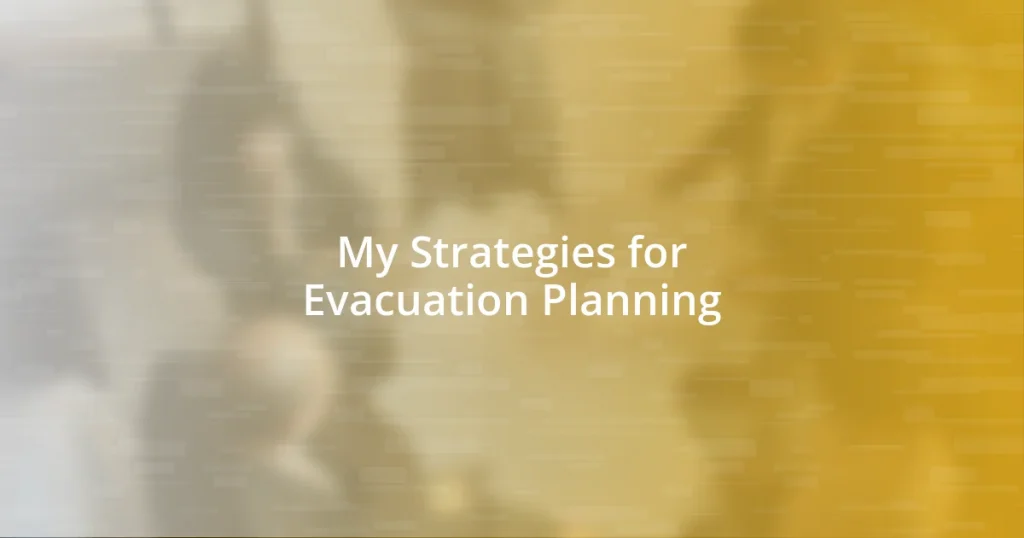 My Strategies for Evacuation Planning