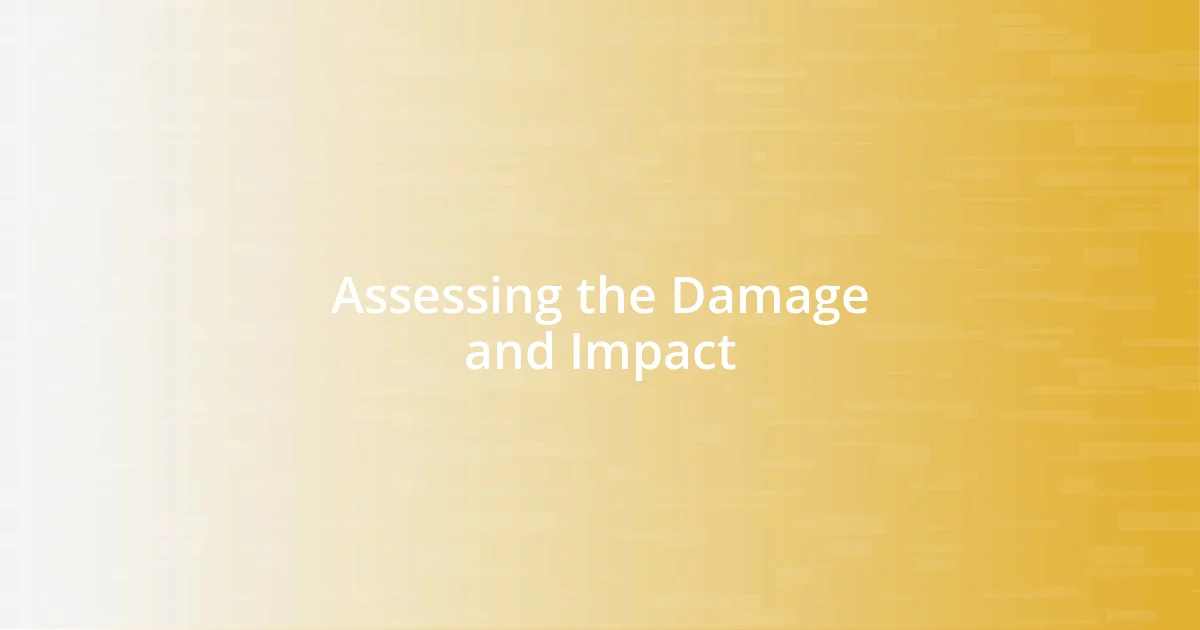 Assessing the Damage and Impact