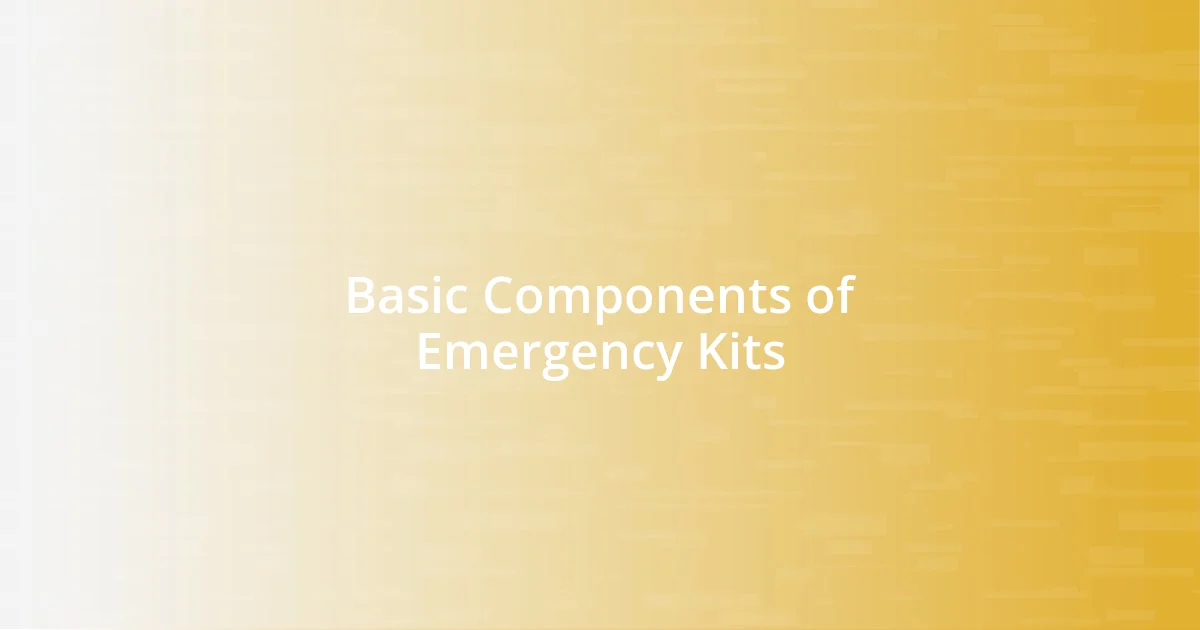 Basic Components of Emergency Kits