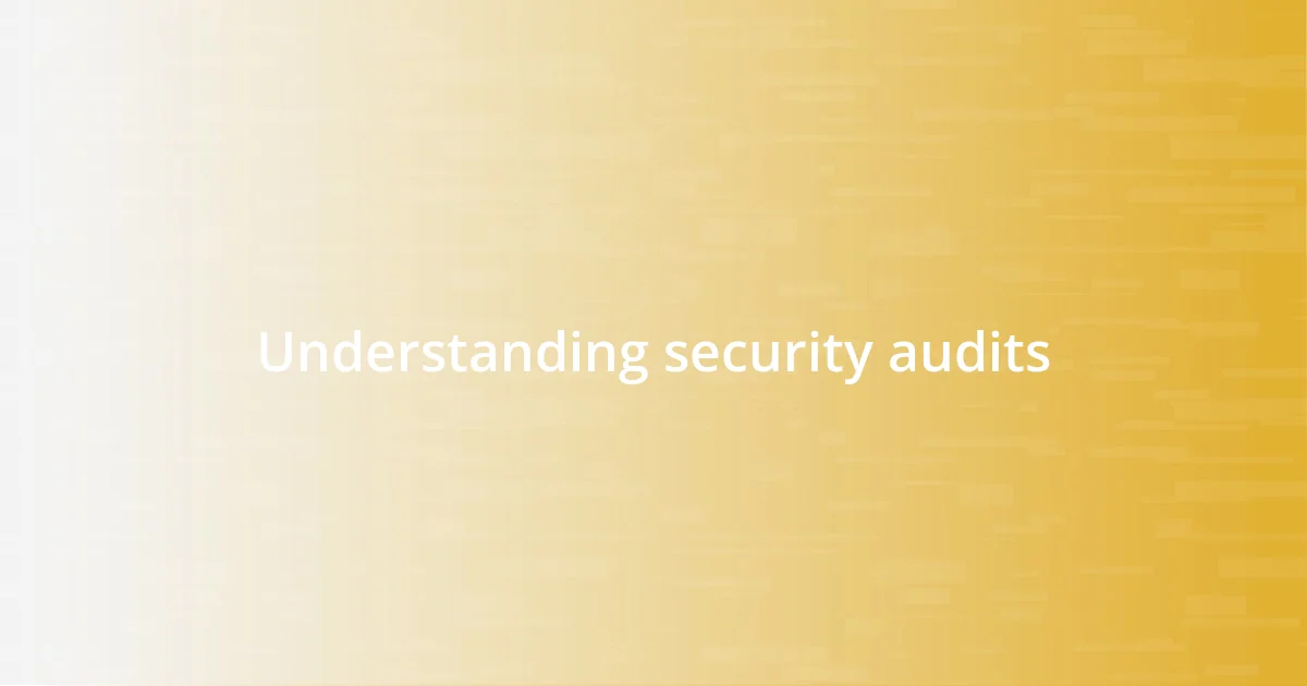 Understanding security audits