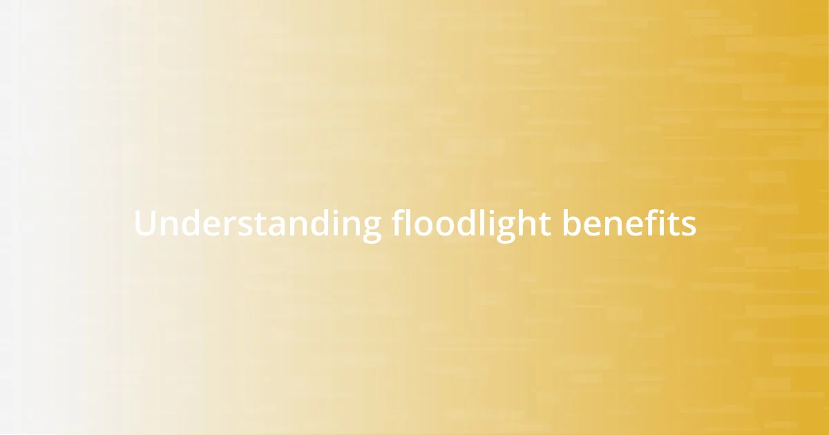 Understanding floodlight benefits